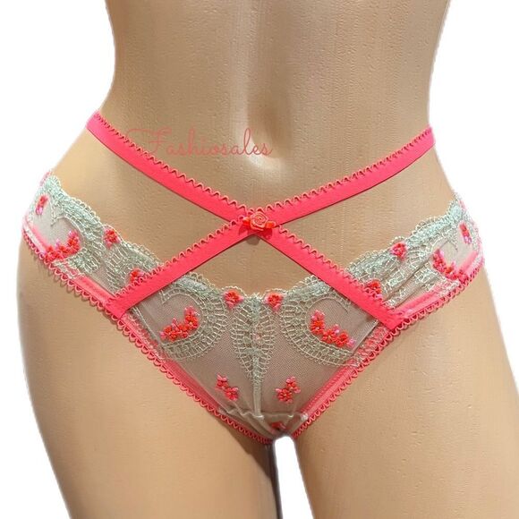 Victoria’s Secret Dream Angels Sweetheart Mesh Strappy Keyhole cheekini panty S - Picture 1 of 9